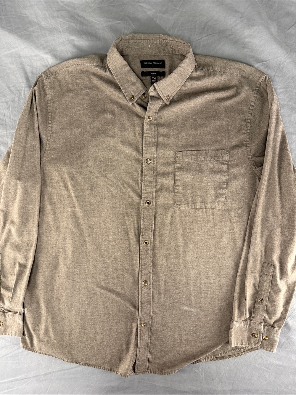 Banana Republic Men's Button-Down Shirt in Light Brown